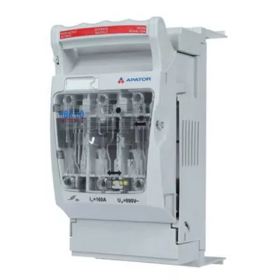 APATOR rbk 00 pro sg szakaszoló 160A 60mm 60mm sínre 3P felső bekötés