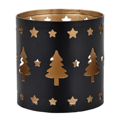 Mécsestartó 8cm O7,5cm fk/arany @