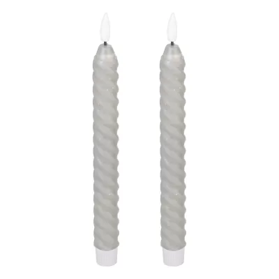 LED gyertya 25cm szürke 2db@ Andrafiabe