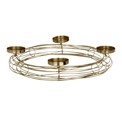 Gyűrű gyertyatart O46x8cm arany@