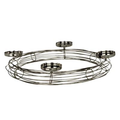 Gyűrű gyertyatart O46x8cm ezüst@