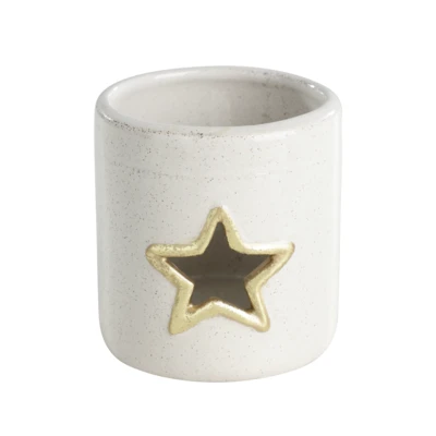 Mécsestartó O7,5x8cm feh/arany@