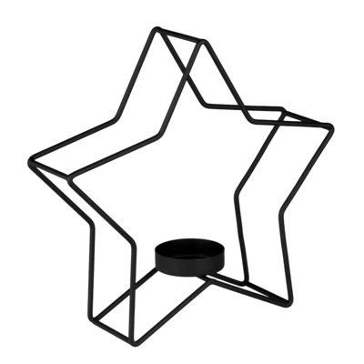 Gyertyatartó csillag 21,5cm fek @