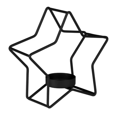 Gyertyatartó csillag 15,5cm fek @