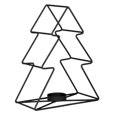 Gyertyatartó fenyőfa 26cm fek @