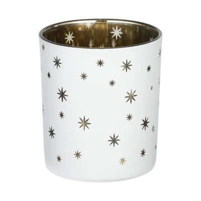 Mécsestartó O7x8cm fehér/arany @