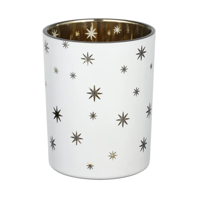 Mécsestartó O10x12,5cm feh/arany @