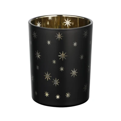 Mécsestartó O10x12,5cm fek/arany @