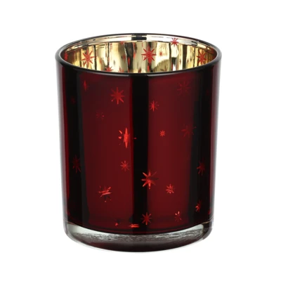 Mécsestartó O7x8cm fehér/piros @