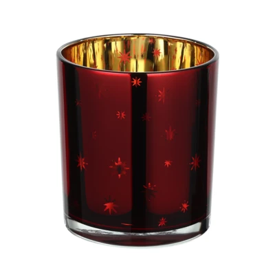 Mécsestartó O8,8x10cm fehér/piros@