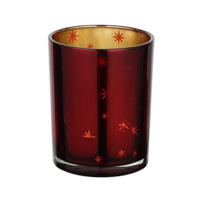 Mécsestartó O10x12,5cm feh/piros @