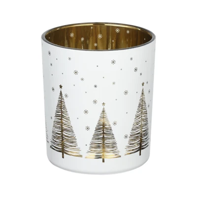 Mécsestartó O8,8x10cm feh/arany @