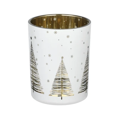 Mécsestartó O10x12,5cm feh/arany @