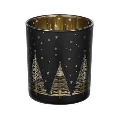 Mécsestartó O7x8cm fekete/arany @