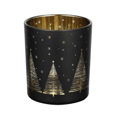 Mécsestartó O8,8x10cm fek/arany @