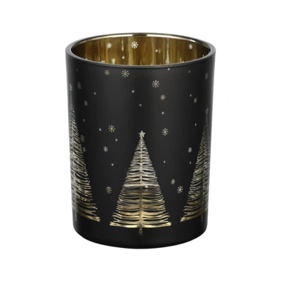 Mécsestartó O10x12,5cm fek/arany @