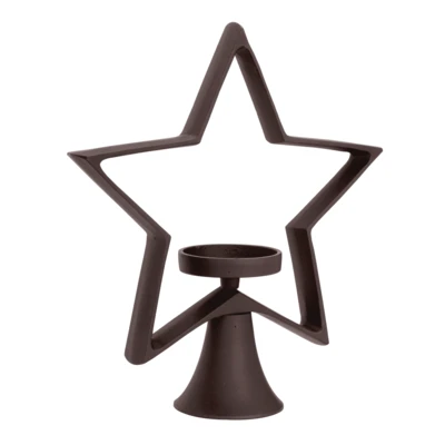 Gyertyatartó csillag 34cm barna@