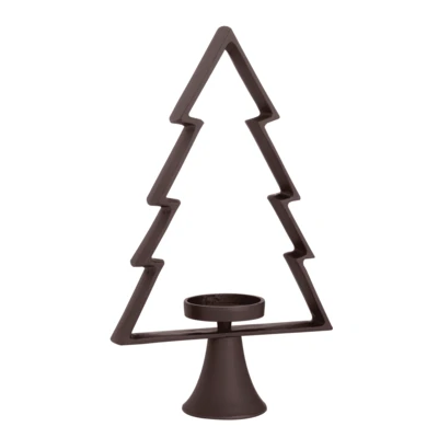 Gyertyatartó fenyőfa 34cm barna@