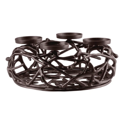 Gyertyatartó O35x13,5cm barna@