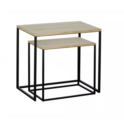 Asztal 2db-os szett fa/m.fekete@ Tozawa