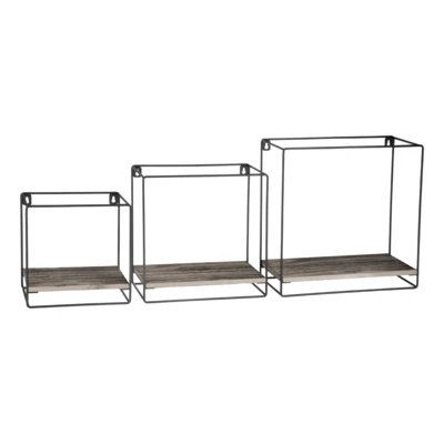 Polc szett fekete/ruszt 3db@ Mahatsara