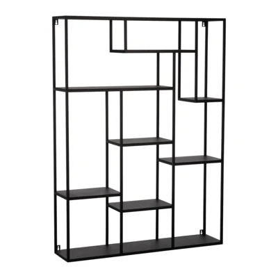 Polc 110X25,5X150cm fekete Keningau@