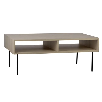 Kávézóasztal polccal fekete/barn@ Digos