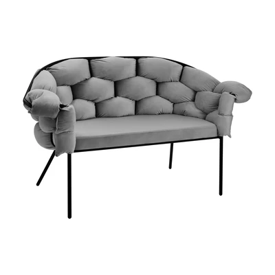 Kanapé 2-es szürke/fekete@ Manambolosy