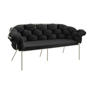 Kanapé 3-as fekete/barna @ Manambolosy