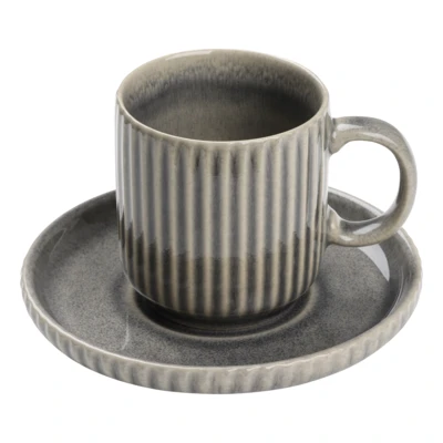 Csésze tányérral szürke Morombe@