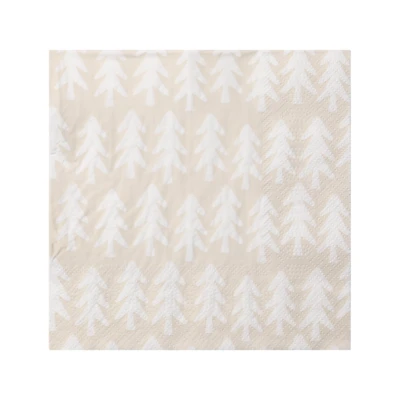 Szalvéta arany/feh.fenyőfák 20db @