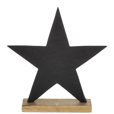 Dekor csillag 27cm fek/natúr@