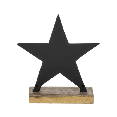 Dekor csillag 16,5cm fek/nat.@
