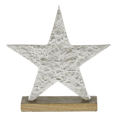 Dekor csillag 21cm ezüst@