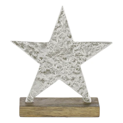 Dekor csillag 16,5cm ezüst@