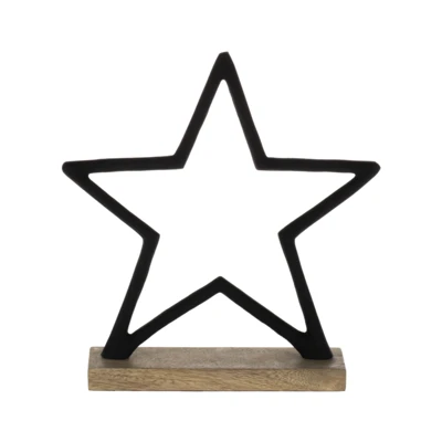 Dekor csillag szil. 26cm fek.@