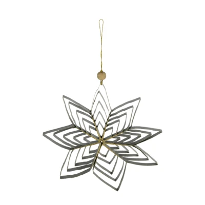 Papírcsillag O20cm szürk/arany@