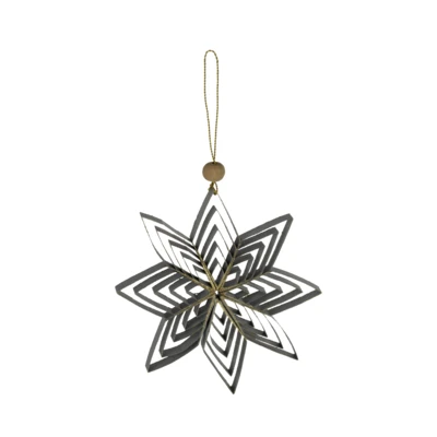 Papírcsillag O15cm szürk/arany@