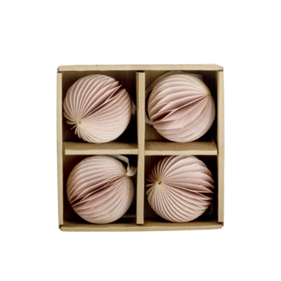 Papírgolyó O7cm rózsaszín 4db@