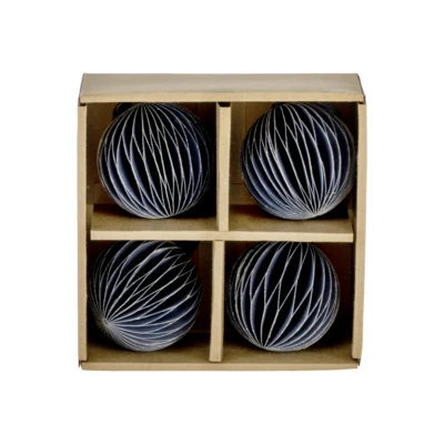 Papírgolyó O7cm kék/ezüst 4db@