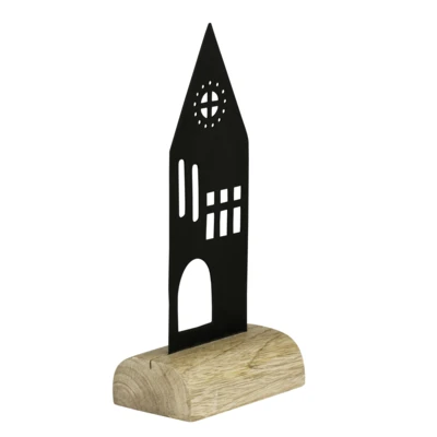 Ház 21,5cm fekete/natúr@