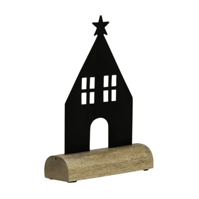 Ház 20cm fekete/natúr@