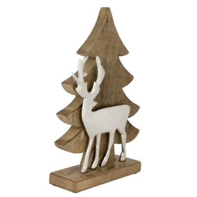 Fa rénszarvassal barna/ezüst @