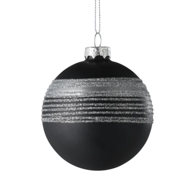 Karácsonyfagömb O8cm fek/arany @