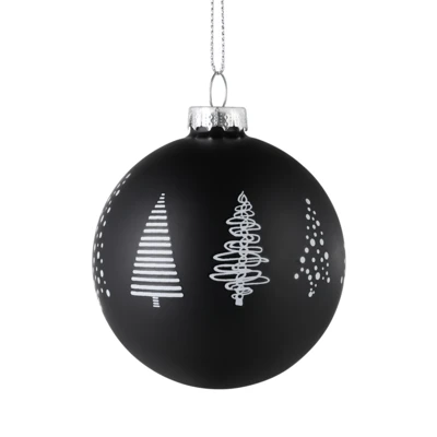 Karácsonyfagömb fenyős O8cm fek @