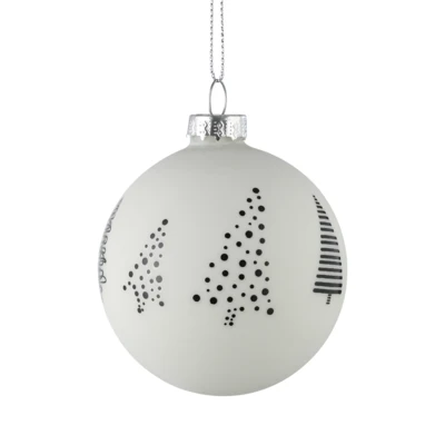 Karácsonyfagömb fenyős O8cm fek @