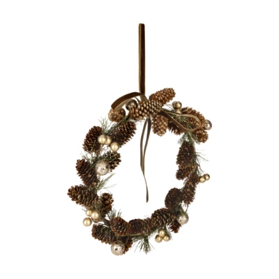 Koszorú O26cm natúr/arany Gerik@