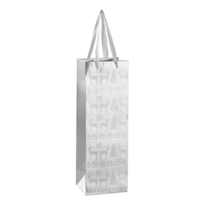 Ajándéktáska 36x12x10cm ezüst @