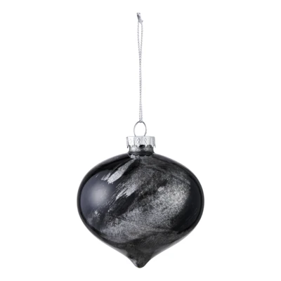 Karácsonyfagömb O8cm fek/ezüst @