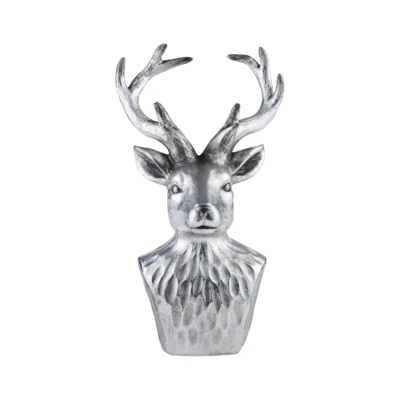 Szarvas 19x15x33,5cm ezüstsz. @